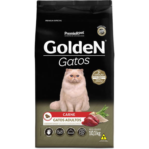 Ração Golden Gatos Adultos Carne 10kg