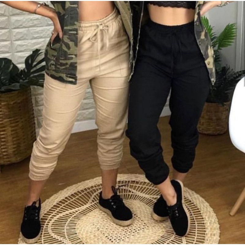 calça jogger bege - Hilf