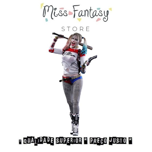 Kit Harley Quinn Arlequina Esquadrão Suicida 10 peças c/ Taco e Arma de ...