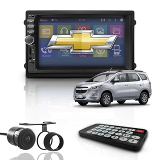 Kit Central Multimídia Mp5 2 Din Bt Espelhamento Dvd Gm Spin