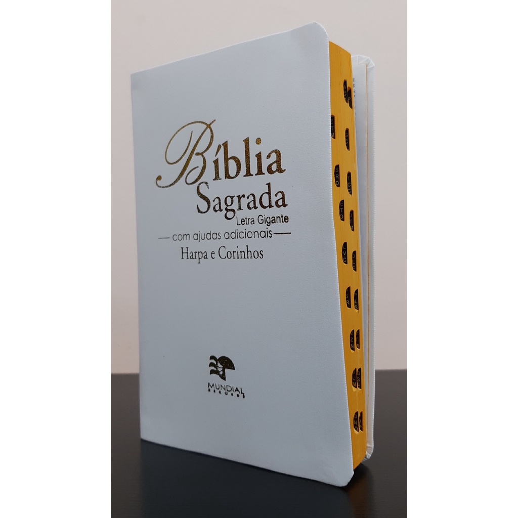 Biblia Feminina Letra Gigante Com Harpa - Capa Luxo Branca | Shopee Brasil