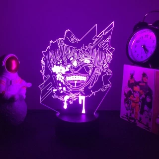 Lâmpada 3d Tokyo Ghoul Ken Kaniki Para Decoração Do Quarto/De Cabeceira De Acrílico Anime