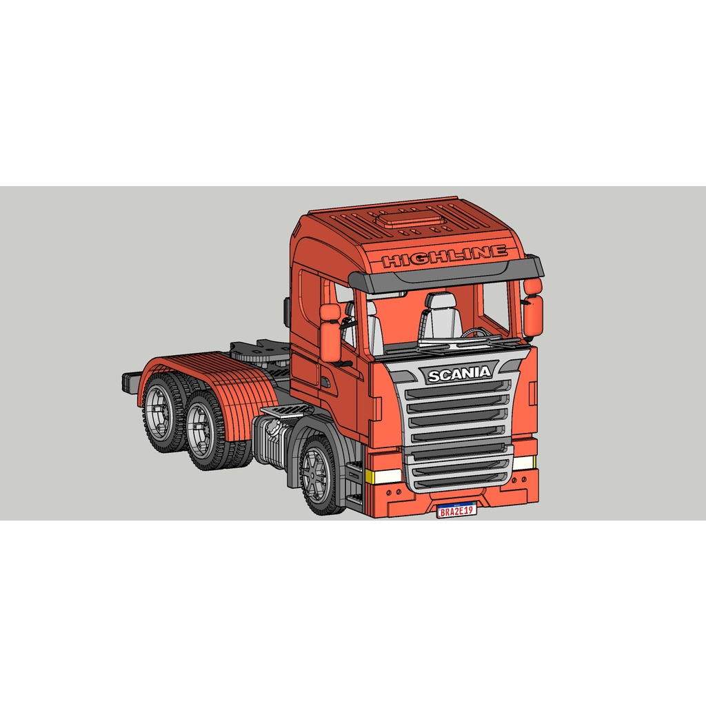 Caminhao scania quebra cuca 3d miniatura em mdf