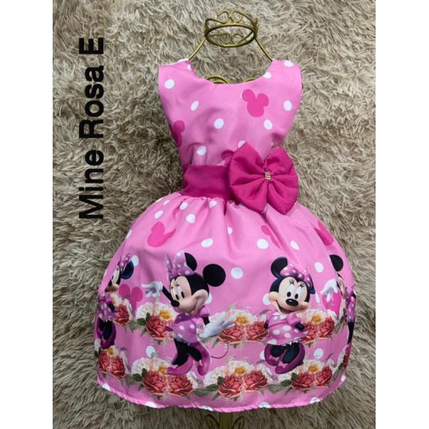 Vestido aniversario 1 hot sale ano minnie rosa