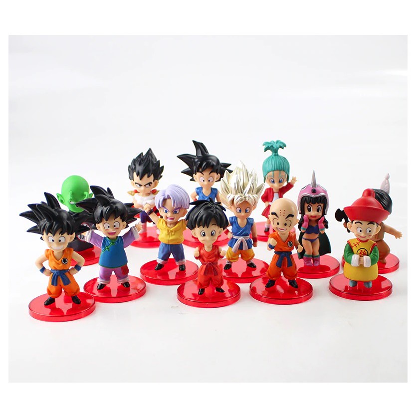 Boneco Dragon Ball Z 6 Miniaturas Goku Goten Esferas Madinbu