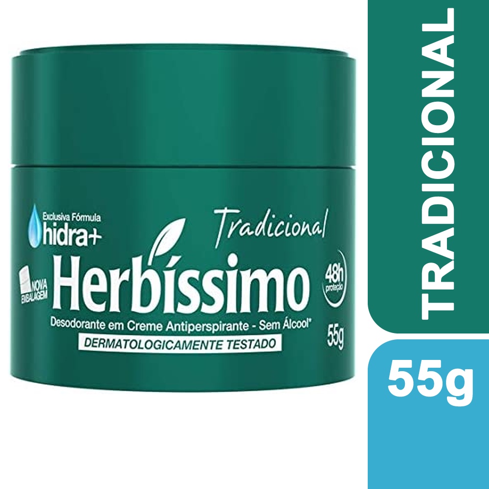 Creme Desodorante Antitranspirante Herbssimo Tradicional - 55g ...