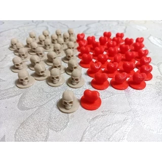 Kit Tokens Coração/ Caveira - Arcadia Quest e Starcadia Quest (PRODUZIDO EM 3D).