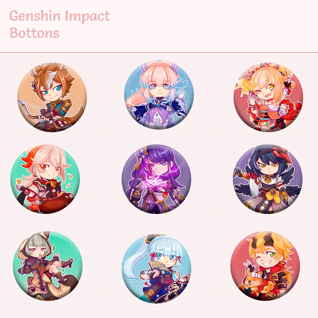 Bottons Genshin Impact - Personagens de Inazuma