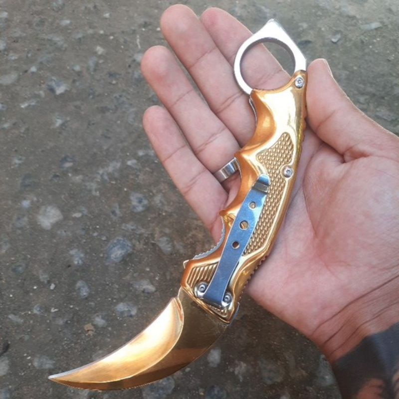 Canivete HZ-0952 Tipo Karambit com trava de segurança e clip de bolso  colorido - Martinelli Pesca e Náutica - As melhores Ofertas do Ano em Pesca