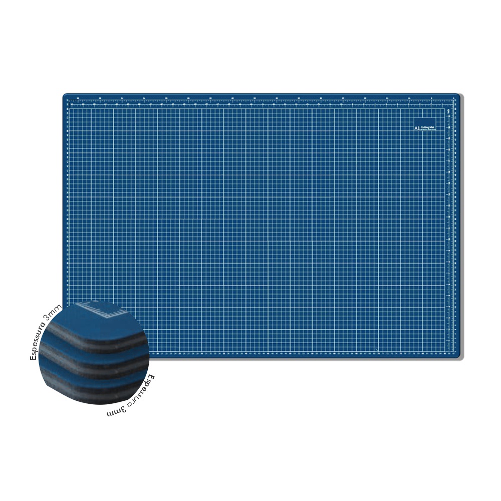 Base De Corte A1 90x60 Patchwork Scrapbook Artesanato Azul