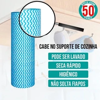 Panos Perfex Rolo Com 50un Azul Multiuso Limpeza Flash Limp