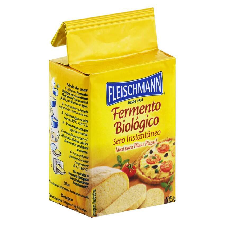 Fermento Biológico Seco Instâneo sem Glúten Sem Lactose Fleishman Pão e ...