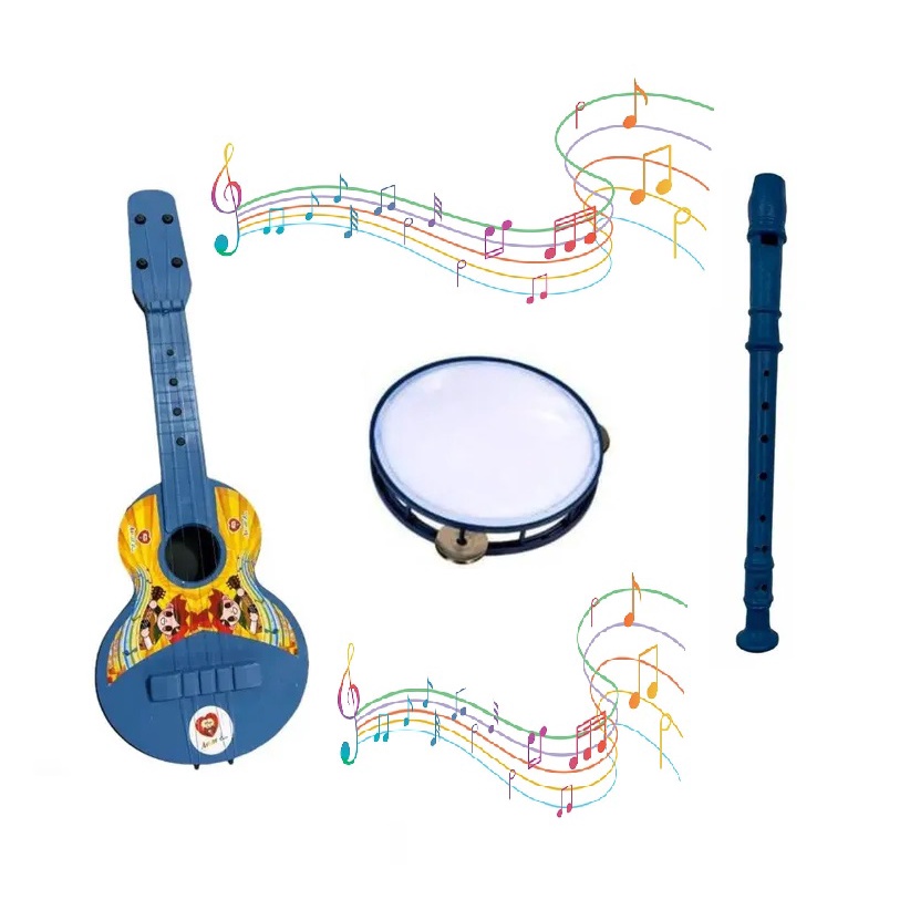 Kit Musical Infantil Educativo Musicalidade 3 Instrumentos | Shopee Brasil