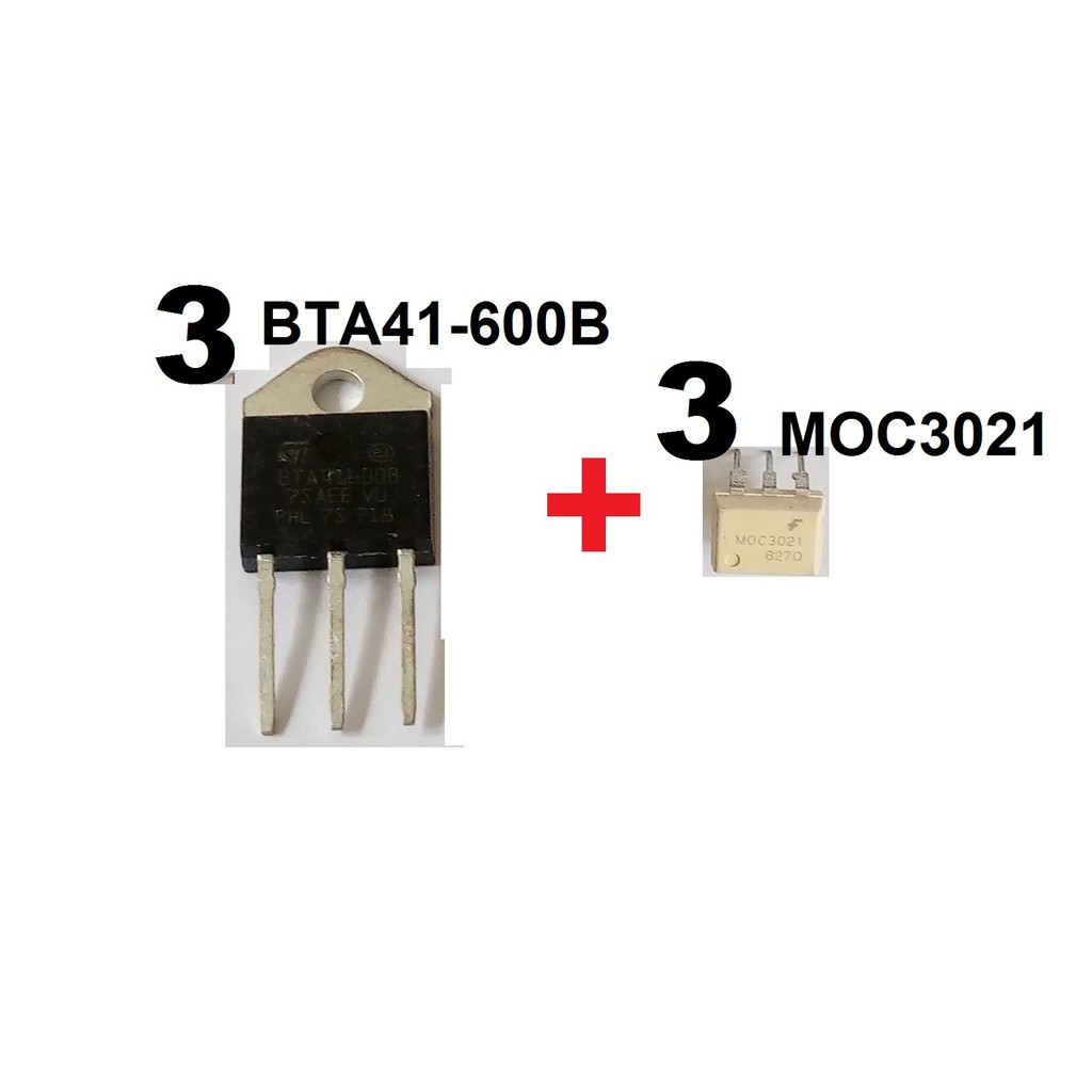3 Triac BTA41600b + 3 Moc3021 Pra Montar Ssr Rele pi Dimmer Atacado