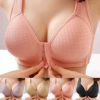 Roupas Íntimas Femininas Push Up Bra Plus Tamanho Sem Fio Fechamento Frontal