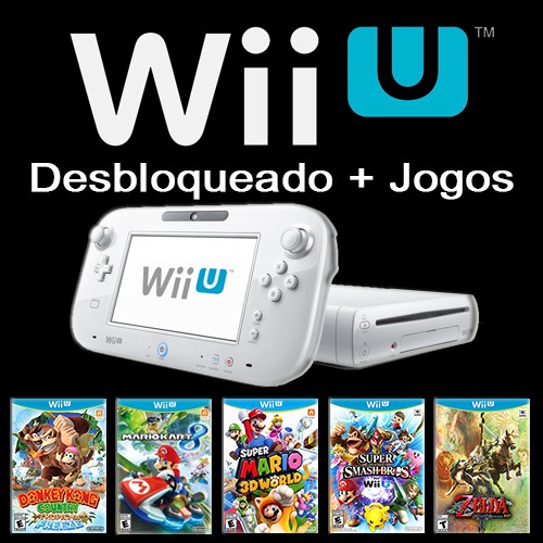 hd para nintendo wiiu Desbloqueado 500 Gb mais 32 gb memoria sd Com 300  Jogos