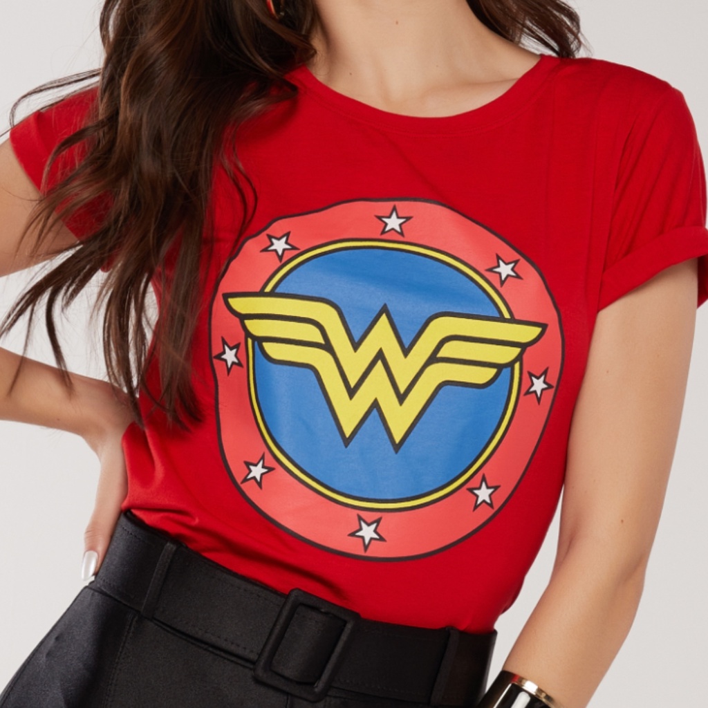 Blusa Blusinha Camiseta T shirt Feminina Estampada Mulher Maravilha Wonder Woman Shopee Brasil