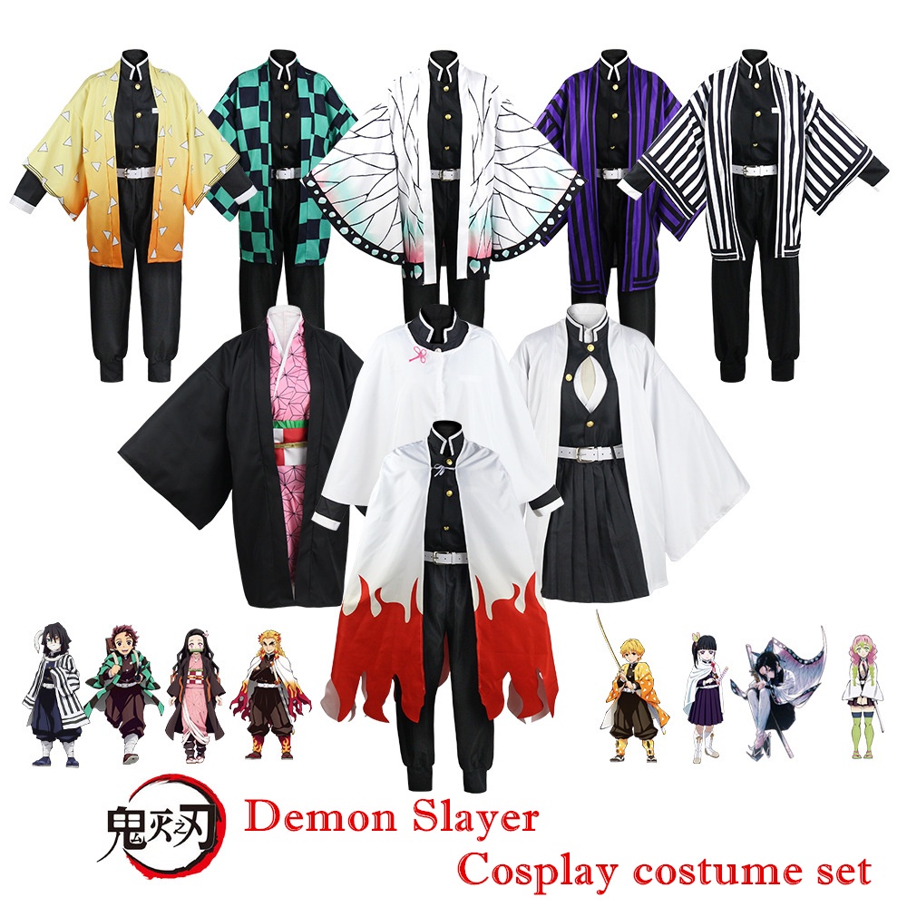 Fantasia De Halloween Roupas Anime Demon Slayer Cosplay Vestido ...