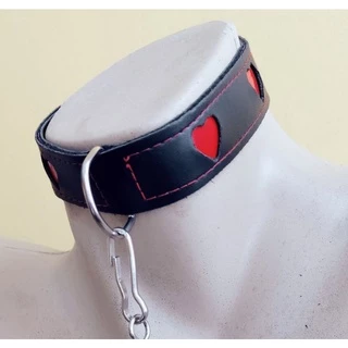 Pescoceira sexy bondage fetiche coração com puxador