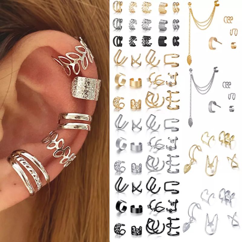 Compra online de Tendência folhas de ouro punhos de orelha não-piercing  clipes de orelha falso cartilagem brincos para mulheres moda jóias