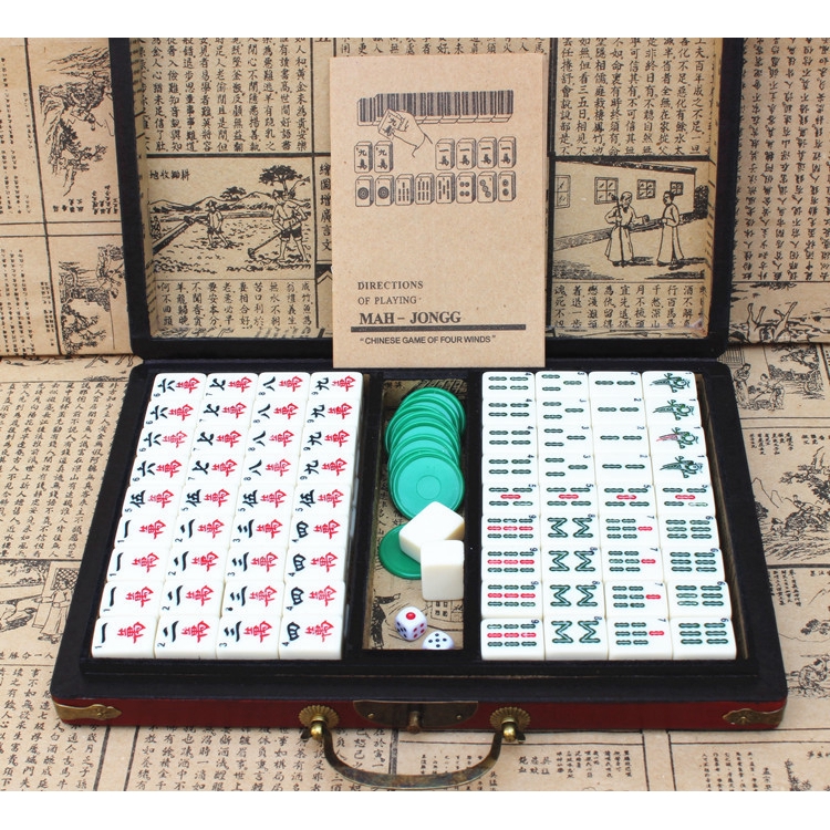 Conjunto De Viagem Mahjong Para Família Chinesa Portátil