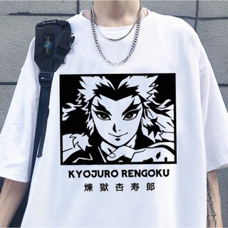 Camiseta Unissex Kyojuro Rengoku Retrato Demon Slayer Kimetsu no