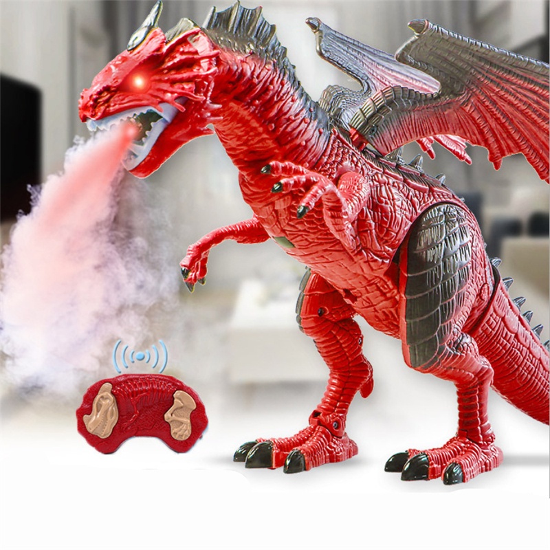 Dragão Dinossauro De Controle Remoto Anda Solta Fumaça C/ Luz e Som ...