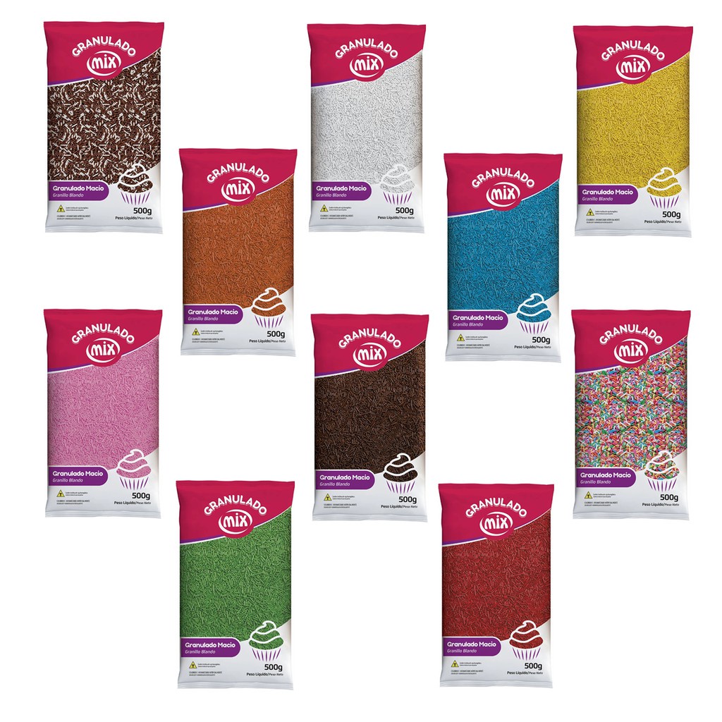 Granulado Macio Para Doces 500g Mix Varias Cores | Shopee Brasil