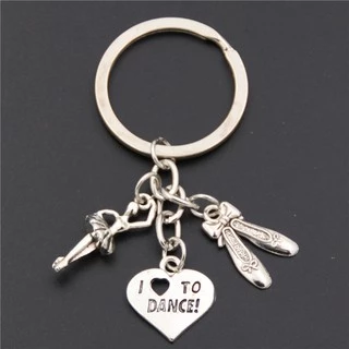 Bailarina De Dançarina De Balé Eu Amo Dançar Sapatos Pingente Chaveiro Coração Chaveiros