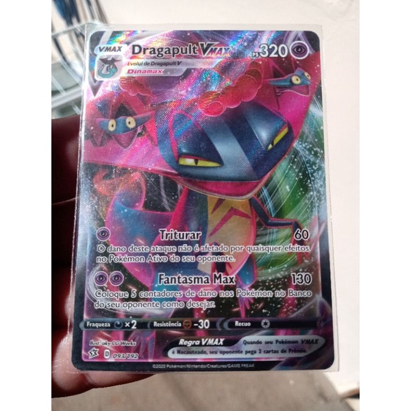 Carta Pokemon Dragapult VMAX Português SWSH097 Shiny Card Original Copag