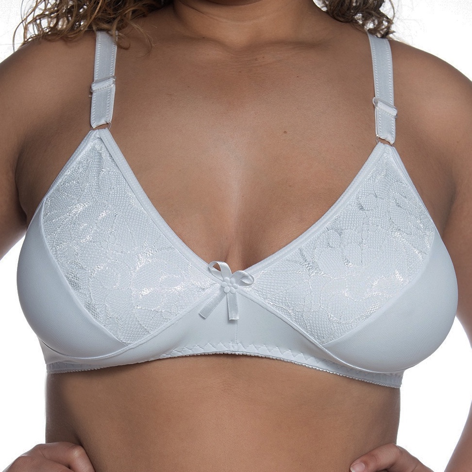 Sutiã PLUS SIZE Em Microfibra Sem Bojo Forrado Com Renda Alça Reforçada Conforto Sustentação Lingerie Moda Íntima JSM