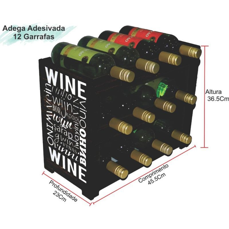 adega para vinhos para 12 garrafas MDF | Shopee Brasil