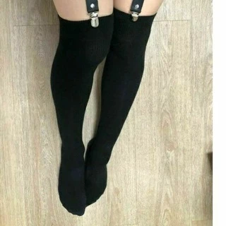 Meias pretas 7/8 Opaca Básica Colegial Cosplay egirl