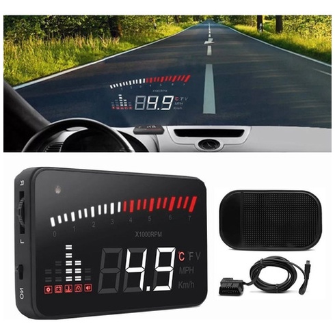 Conta Giro Velocímetro Digital Hud Projetor Parabrisa Carro Obd2 - Tech One