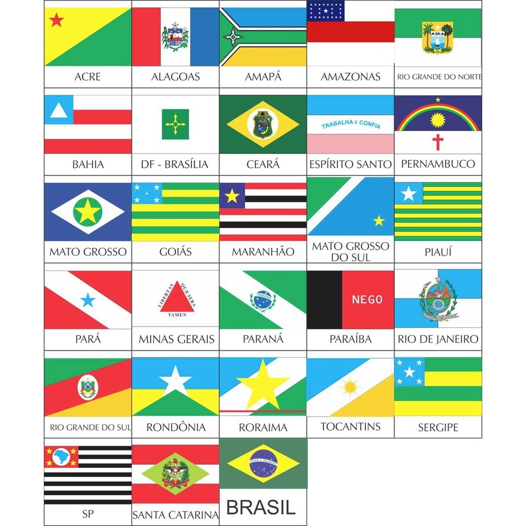 2 Kit Bandeiras Mini 27 Estados Brasileiros