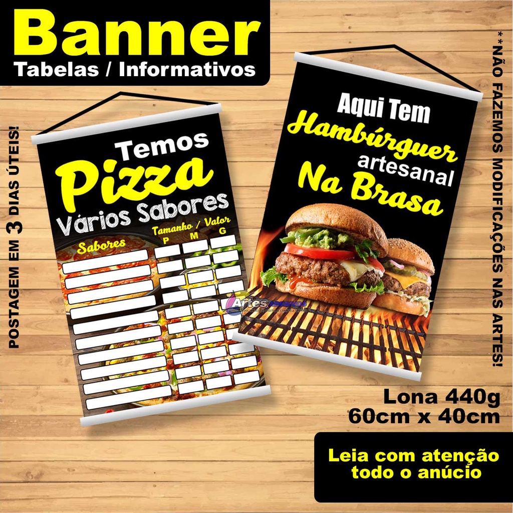 Banner tabela preços para divulgação 60cm x 40 cm | Shopee Brasil