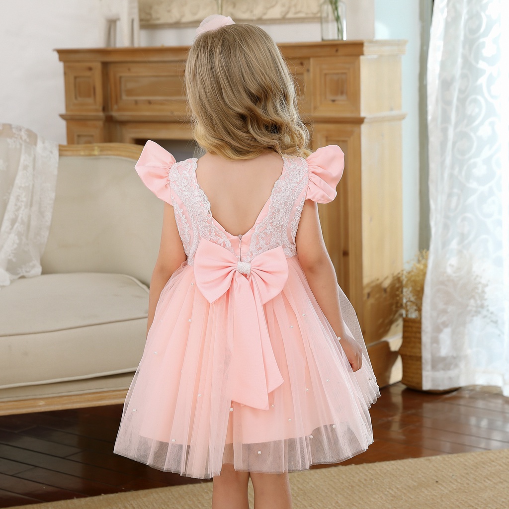 Vestido de tule rosa hot sale infantil