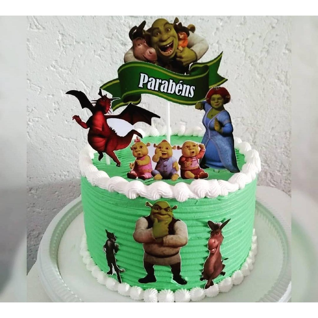 Topo de Bolo - Decoração para bolo Personalizado - Shrek Felizes para  sempre - Fiona e Shrek banho de lama - Crepusculo Edward Bela e Jacob