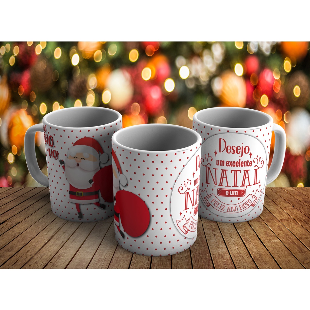 Caneca Ho Ho Ho Feliz Natal Papai Noel