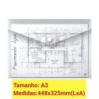 Pasta Envelope A3 com Botão Kit 2 un Transparente Yes