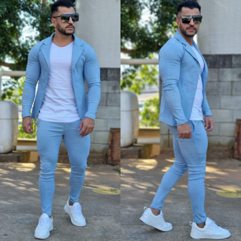 Conjunto Masculino Blazer e Calça Terno Social Esporte | Shopee Brasil