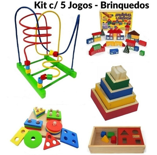 Jogos Brinquedos Educativos para Coordenação Motora 5 Jogos | Shopee Brasil