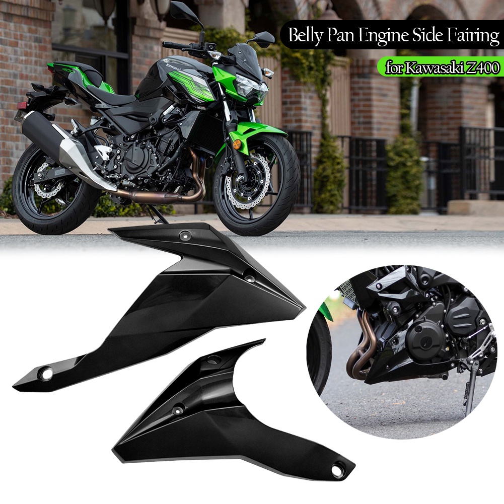 Para kawasaki Z400 2018-2023 2022 2020 Motocicleta Panela De Barriga Inferior Motor Spoiler Carenagem Painel De Proteção Cobertura Verde Preta
