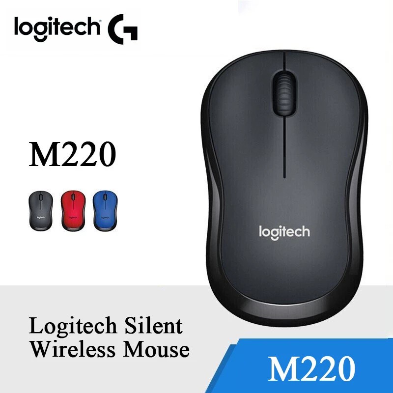Mouse Óptico Logitech M220 Silencioso 2.4G / Mouse Óptico Sem Fio 2.4G Para Escritório / Casa / Computador