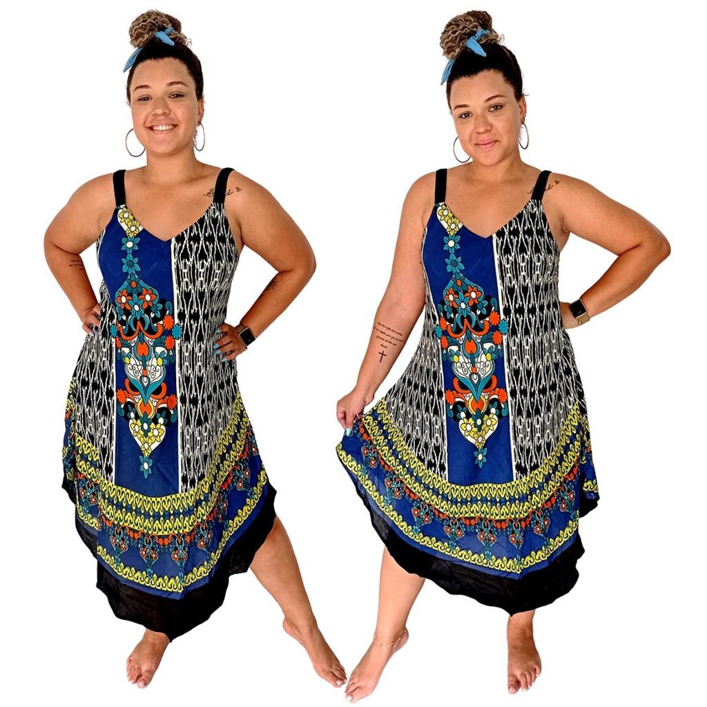 Vestido Indiano Trapezio Senhora Alca Pavao Boho Evangelico Elegance ...