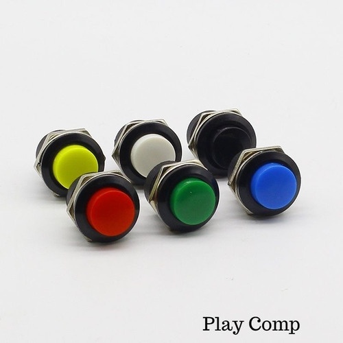 Kit 10 Peças - Chave Push Button Azul Tipo Start - Bujão R13-507