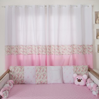 Cortina Dengoso 2.00 Mts Para Quarto Infantil e bebe rosa