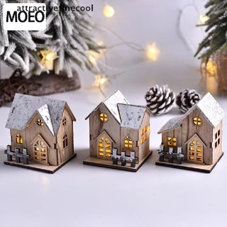 Acbr Casinha De Madeira Com Claro Led / Decoração De Natal / Presente Infantil