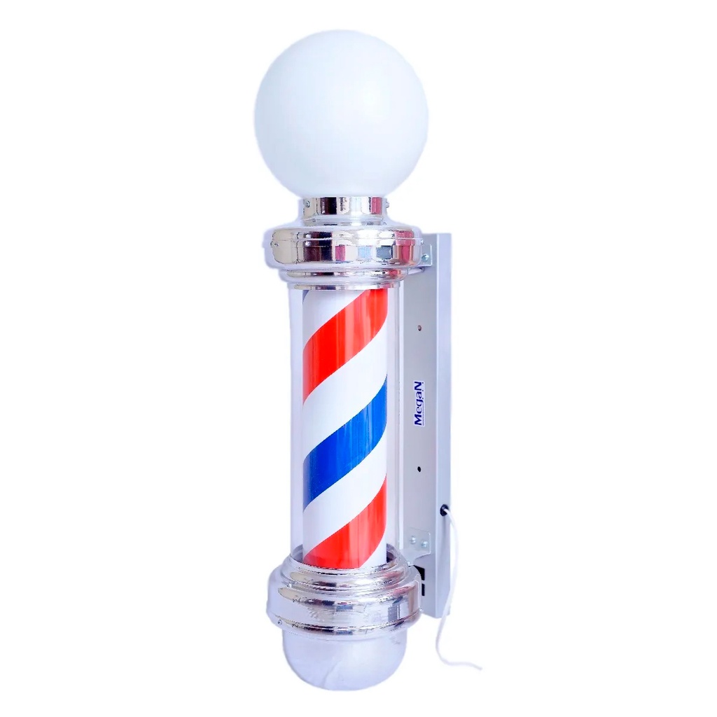 Barber Pole Poste de Barbeiro 75cm Com Globo Megan Barbearia iluminação