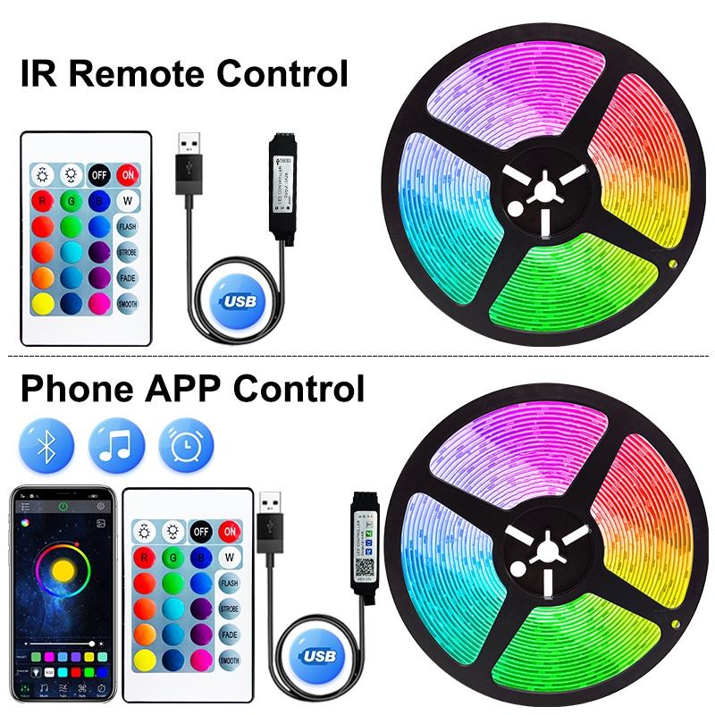 Fita Led Strip Led 5050 5M Bluetooth RGB Quarto Sala festa - KAPBOM - Fita  de LED - Magazine Luiza